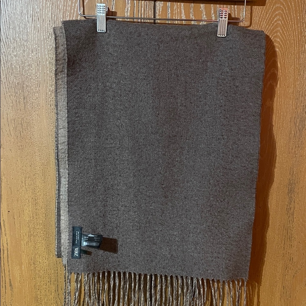 Zara Dark Brown Wool Scarf